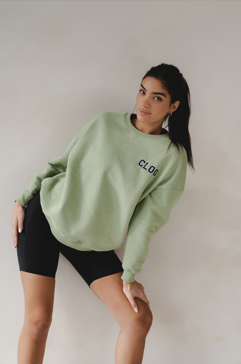 Oversized CLOO Sweatshirt - Sage Green – Cloo Active